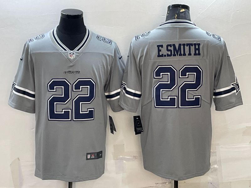 Men Dallas Cowboys #22 E.smith Grey 2022 Nike Limited Vapor Untouchable NFL Jersey